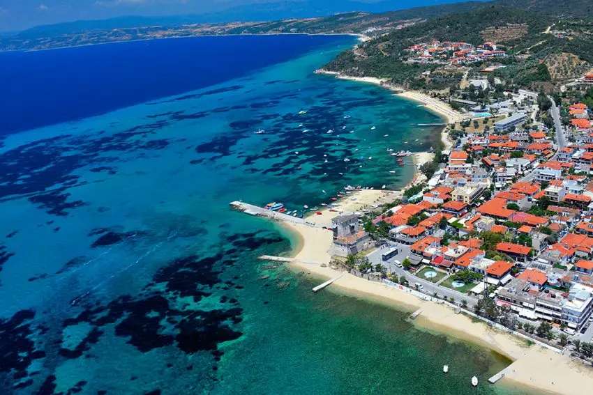 Урануполи, Ouranoupoli, Halkidiki — Пясъчен, Организиран, Плажен бар