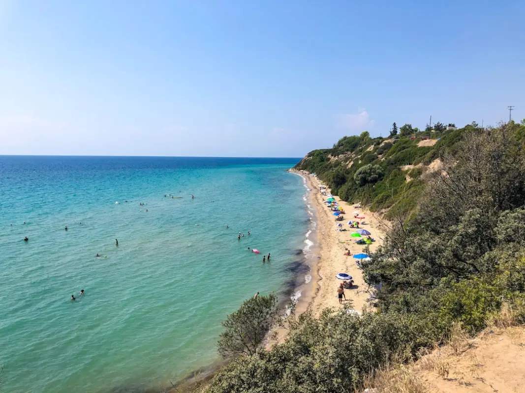 Beautiful view of Toroni Beach in Halkidiki, Greece