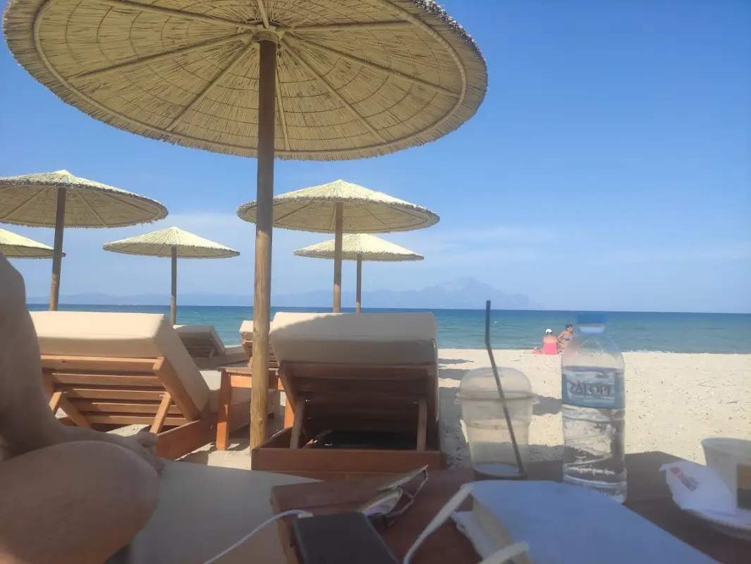 Sunrise Beach Bar in Sarti, Halkidiki with beautiful sea view
