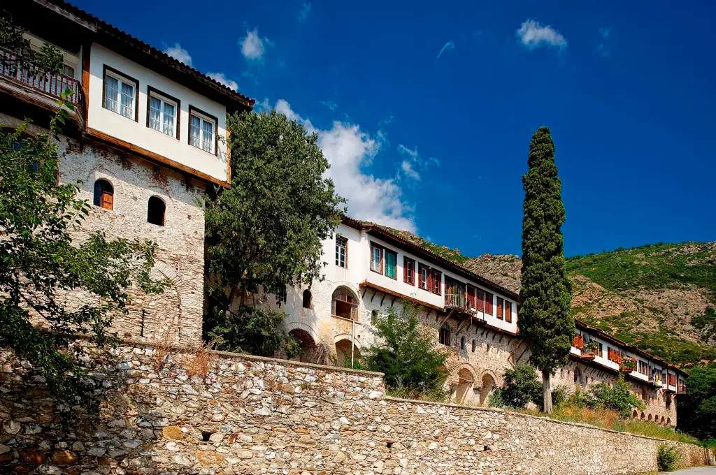 Picturesque view of Galatista village in Halkidiki, Greece